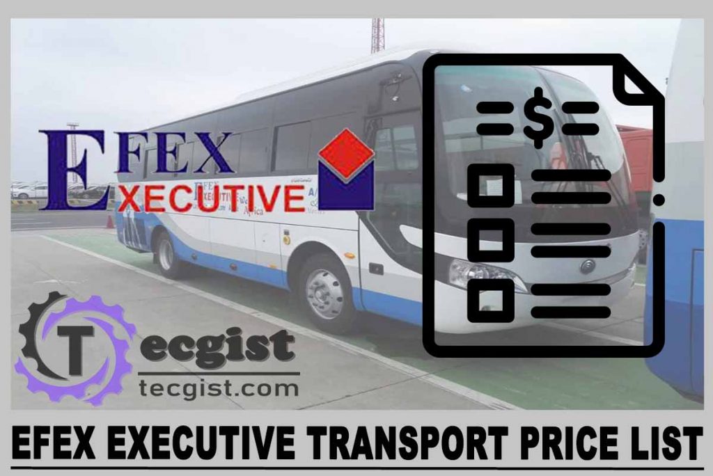 Efex Park Executive Transport Price List
