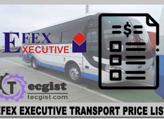 Efex Park Executive Transport Price List