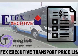 Efex Park Executive Transport Price List 2025, Contact And Address Efex Park Executive Transport Price List