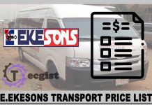 E.Ekesons Park Transport Price List 2025, Contact And Address E.Ekesons Transport Price List