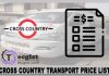 Cross Country Transport Price List