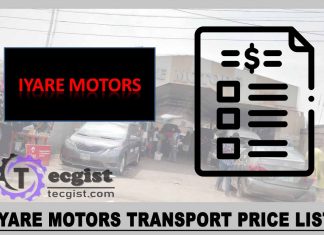 Iyare Motors Transport Price list