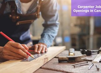Carpenter Job Openings in Canada – $5,321 Per Month